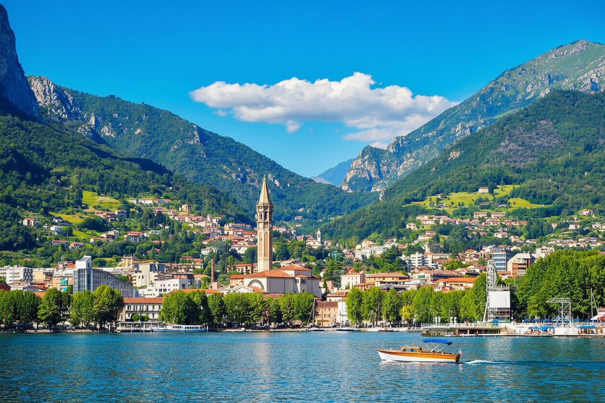 PIANI DI BOBBIO pascoli in conche dolomitiche 11 lungo lago di lecco con barca